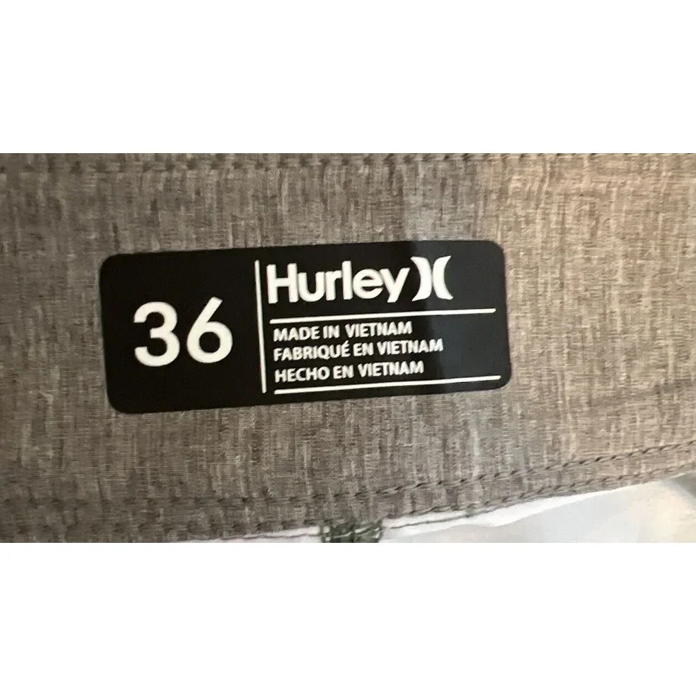 New $50 Hurley Board Shorts Men 36 Tropical Escape Paradise‎ Swim Duck Green